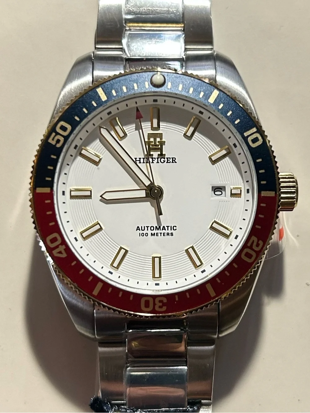Tommy Hilfiger Automatic Watch With 40mm White Face & Silver Bracelet